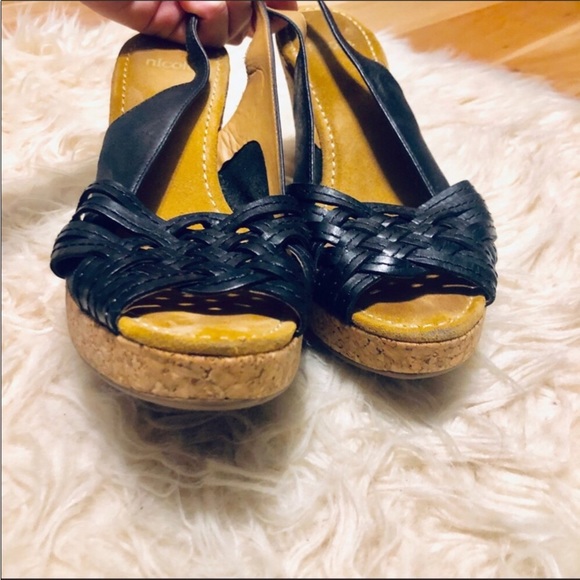 Nicole Java Leather Wedge Sandals - Picture 3 of 8